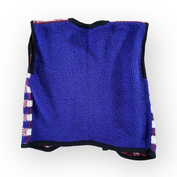 Vintage 90s OP Button Down Sweater Vest Plaid Men's size Large Preppy Grunge - Picture 5 of 5